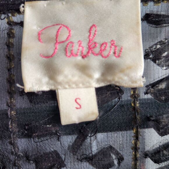 Parker NWT All Silk Hand Beaded Style Tunic/Dress-Art Deco-Black Gold-Flapper-S - Picture 12 of 15